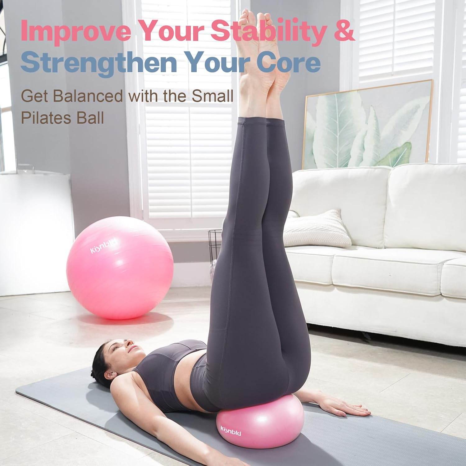 Small Exercise Ball, 9 Inch Mini Pilates Ball, Anti Burst and Slip Resistant Mini Yoga Ball for Stability, Fitness, Physical Therapy, Stretching & Core Strength Workout at Home Gym & Office - zenfulharmony.com