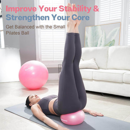 kisnbld Small Exercise Ball, 9 Inch Mini Pilates Ball, Anti Burst and Slip Resistant Mini Yoga Ball for Stability, Fitness, Physical Therapy, Stretching & Core Strength Workout at Home Gym & Office - zenfulharmony.com