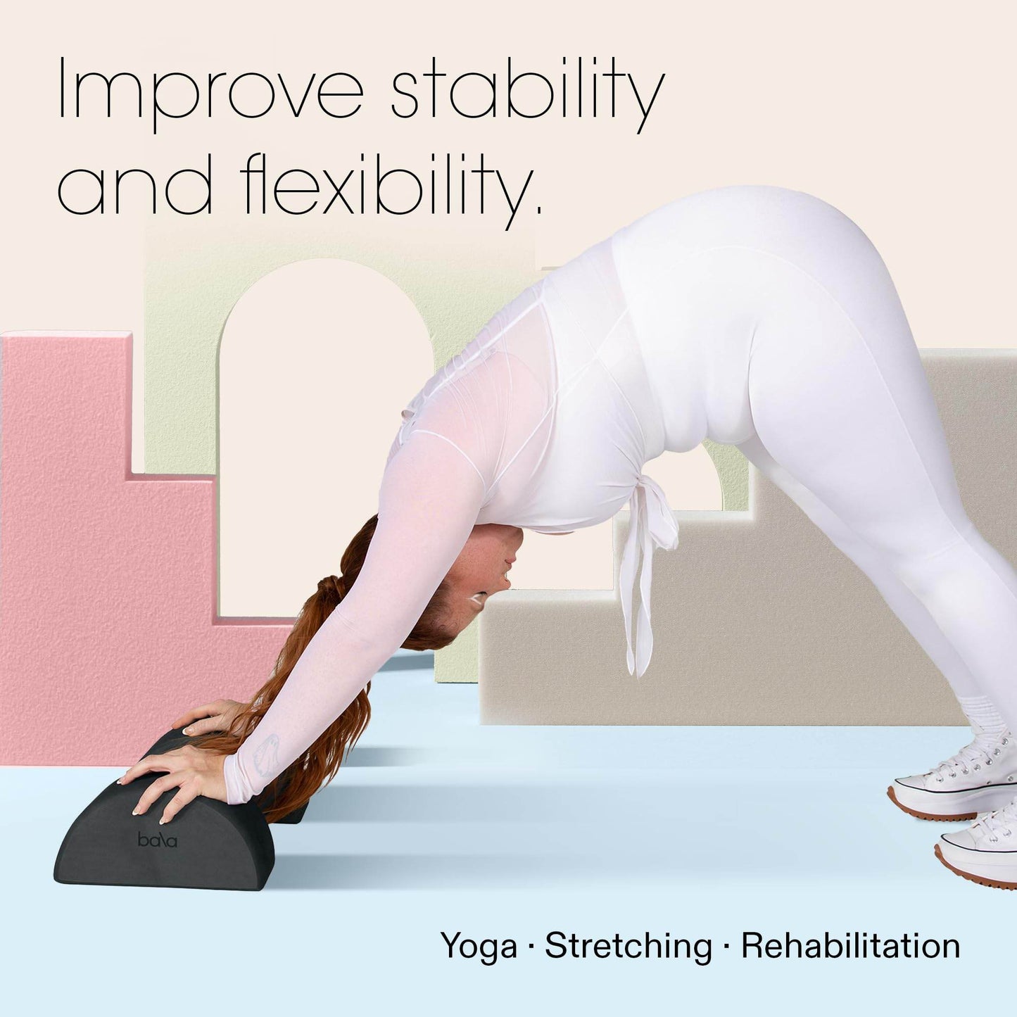 Bala Balance Blocks 2 Pack, Yoga Blocks for Working Out, (Sand) - Semi-Circular Yoga Accessories for Stretching & Exercise - Yoga Equipment for Home Workout - Yoga Block Essentials for Women & Men - zenfulharmony.com