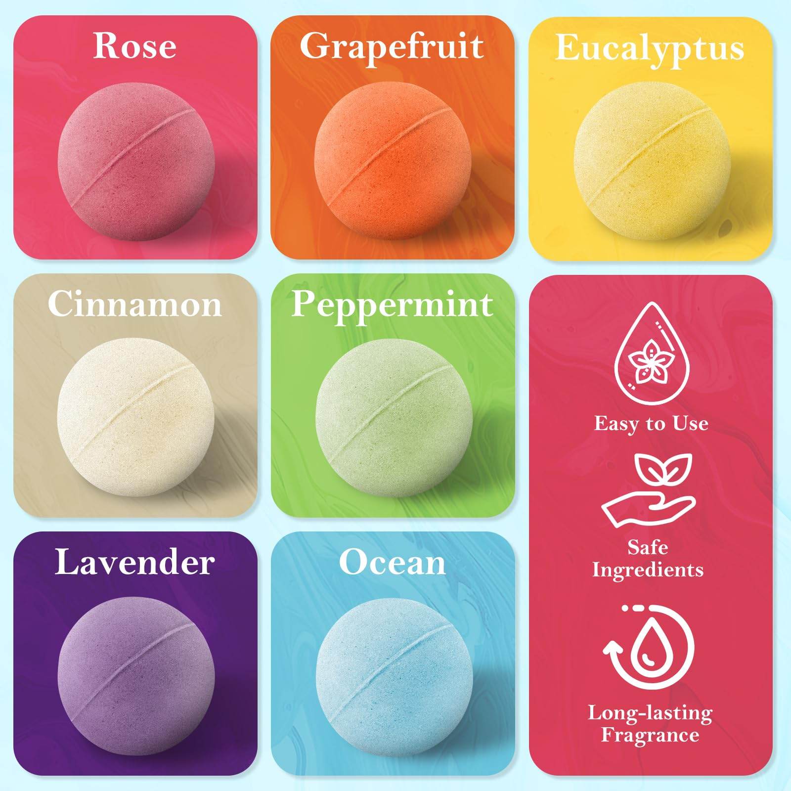 Bath Bombs Set, 7 Packs Bubble Fizzies Relaxation with Shea Butter, Dry Skin Moisturize, Birthday, Christmas Gift, Valentine’s Idea for Women, Mother, Wife, Girlfriend - zenfulharmony.com