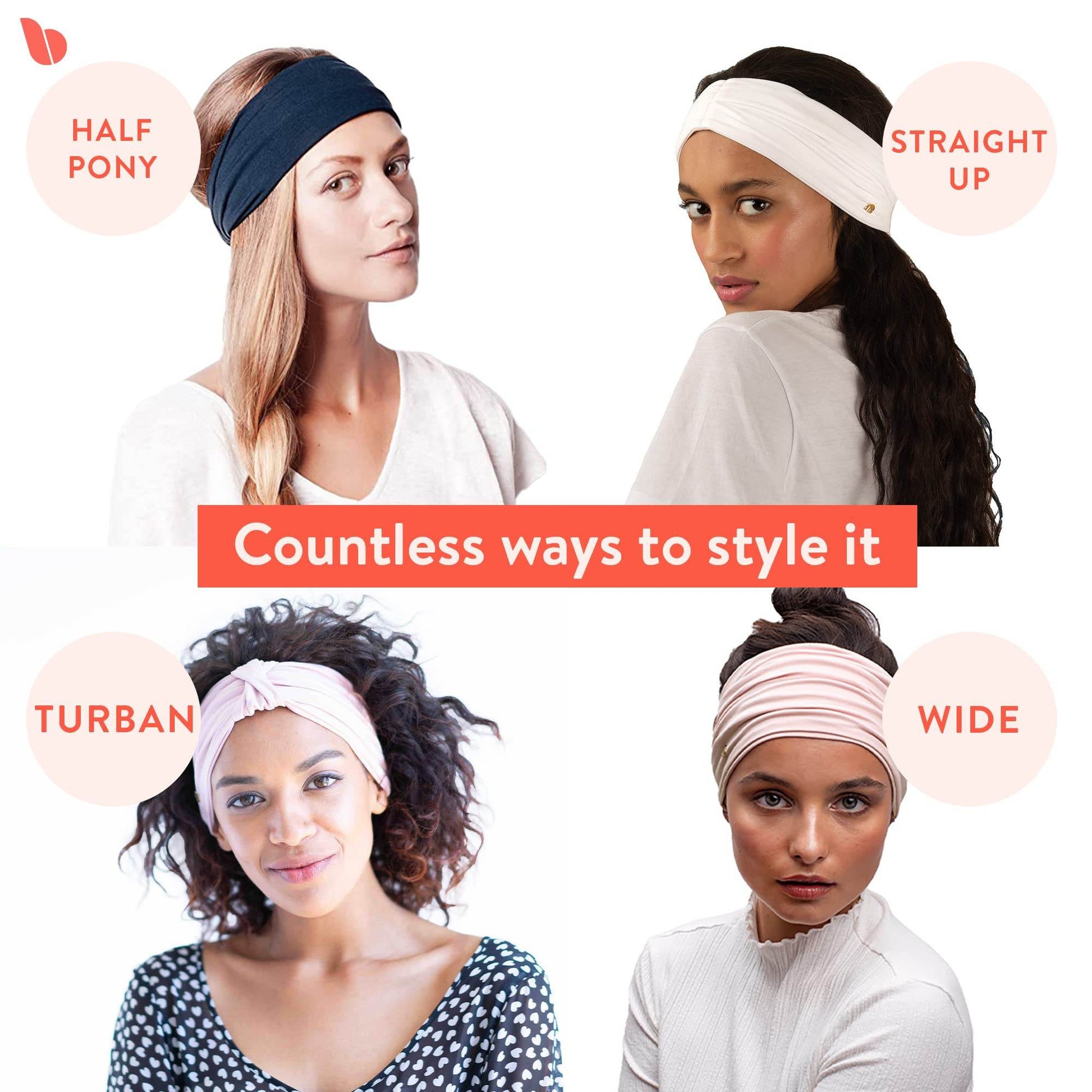 BLOM Non Slip Headbands - Wide Headbands for Women - Yoga Headbands for Women - Workout Headbands for Women - Wear for Fashion, Travel, or Running Multi Style - Gym Wrap - zenfulharmony.com