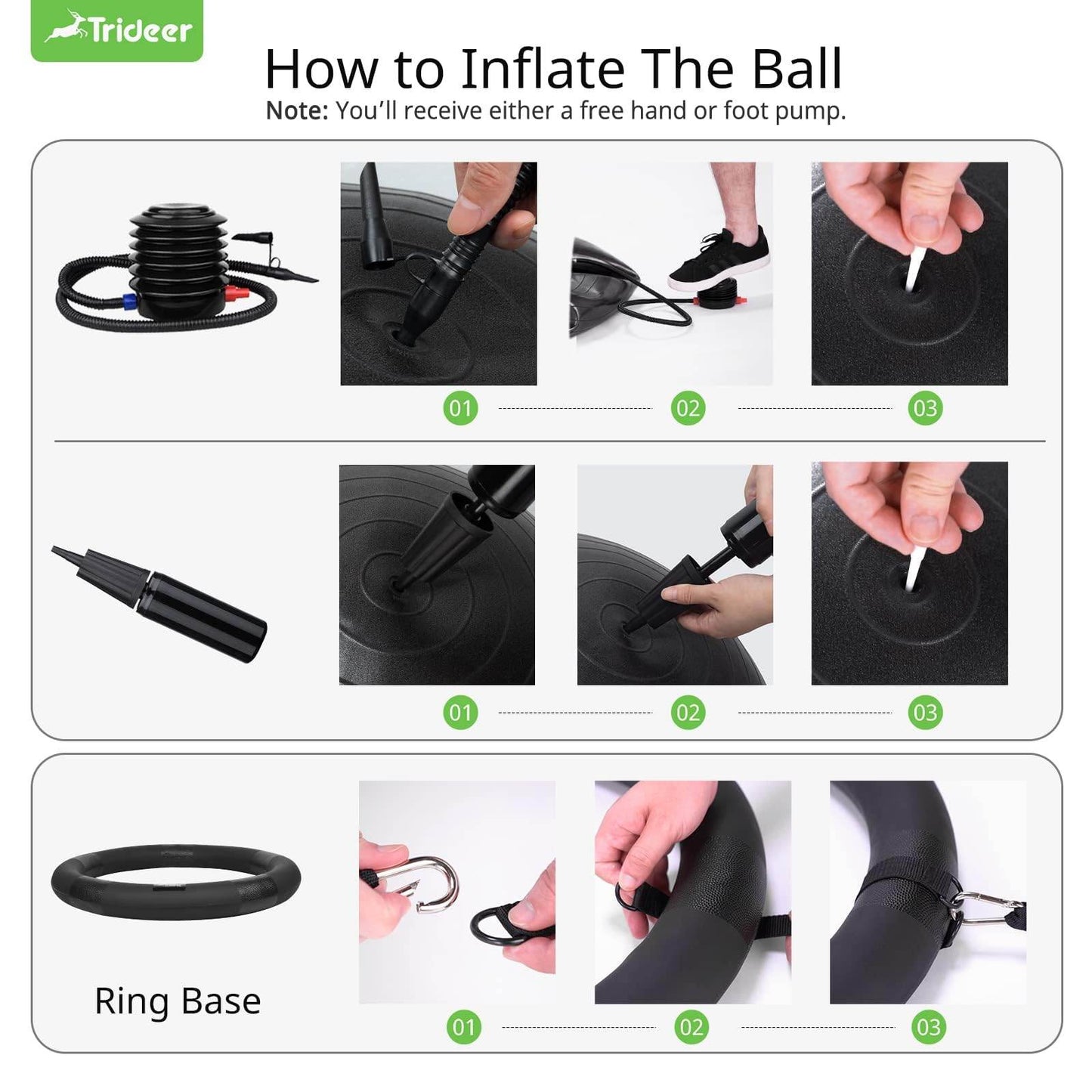 Trideer Ball Chair Yoga Ball Chair Exercise Ball Chair with Base & Bands for Home Gym Workout Ball for Abs, Stability Ball & Balance Ball Seat to Relieve Back Pain (XL(27-30ines/68-75cm), Black) - zenfulharmony.com