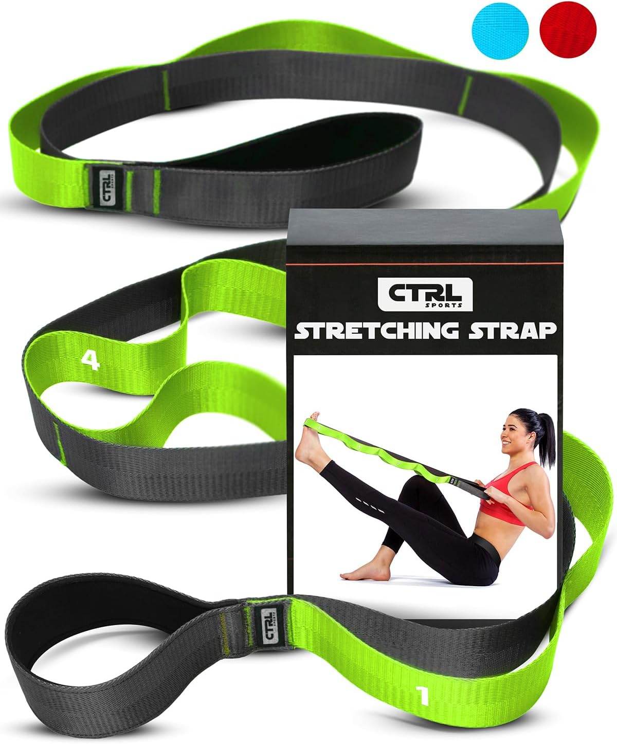 Stretching Strap with Loops - Non Elastic Stretch Band for Physical Therapy, Yoga Strap for Stretching Equipment, Stretch Bands for Exercise and Flexibility - Fascia, Hamstring & Leg Stretcher Belt - zenfulharmony.com
