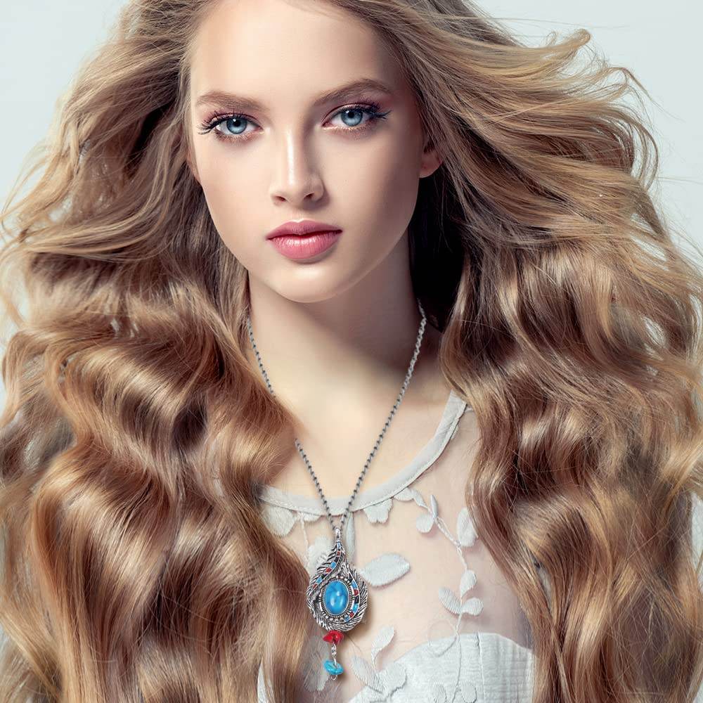 SUNNYOUTH 14 Pcs Vintage Crystal Pendant Necklaces for Women Chakra Healing Carnelian Necklace Bohemian Retro Sunflower Necklace Sun and Moon Pendants - zenfulharmony.com