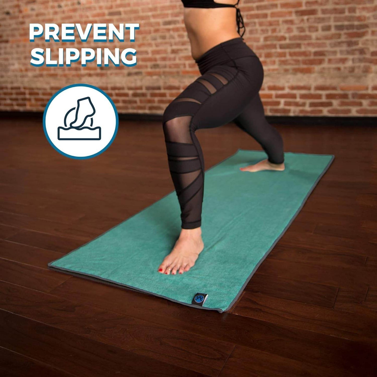 Youphoria Yoga Microfiber Towel Non-Slip Yoga Mat Towel - Hot Yoga Towel for Sweat & Grip... (Mint Towel/Gray Stitching) - zenfulharmony.com
