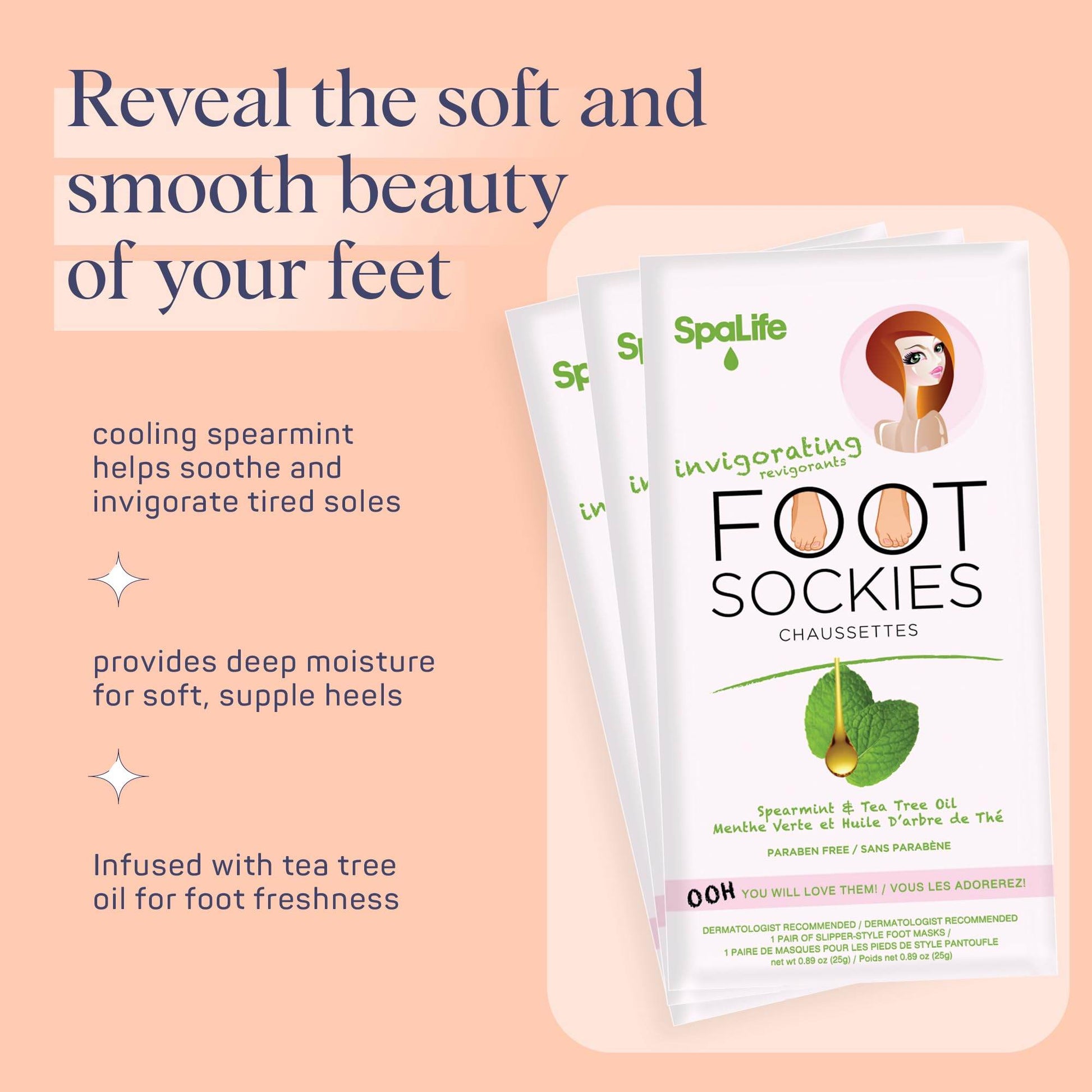 SpaLife Softening Care Foot Sockies (8-Pack) - Spearmint & Tea Tree Oil, Exfoliating Pack for Healthy Feet, Intensive Repair, Callus Remover Sockies, Dry Skin Solution, Moisturizing Foot Treatment - zenfulharmony.com