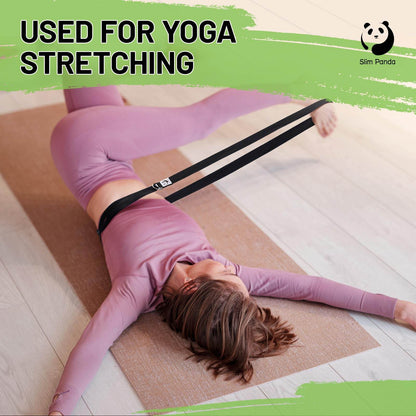 Slim Panda Yoga Strap for Stretching, (10+ Colors,6 Feet/8 Feet) Yoga Bands with Adjustable D-Ring Buckle, Cotton Yoga Belt for Fitness, Yoga, Pilates, Physical Therapy, Improve Flexibility - zenfulharmony.com