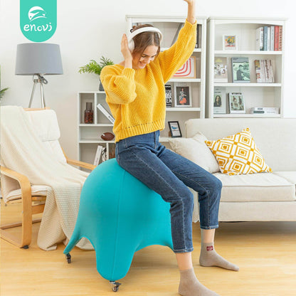 ENOVI Starfish Ball Chair, Yoga Ball Chair Exercise Ball Chair Ergonomic Design for Home Office Desk, Stability Ball & Balance Ball Seat to Relieve Back Pain, 24IN, CR - zenfulharmony.com