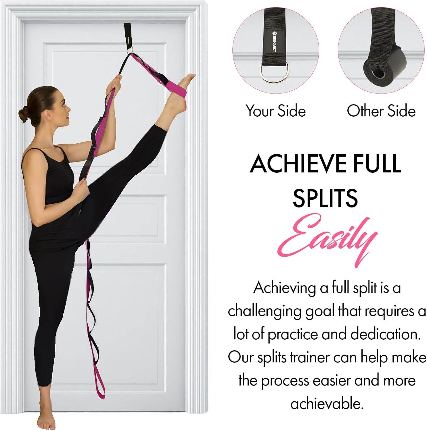 10-Loop Yoga Strap with Door Anchor – Stretch Strap for Flexibility, Deep Stretching, and Improved Balance – Perfect Yoga Accessory for All Fitness Levels - zenfulharmony.com
