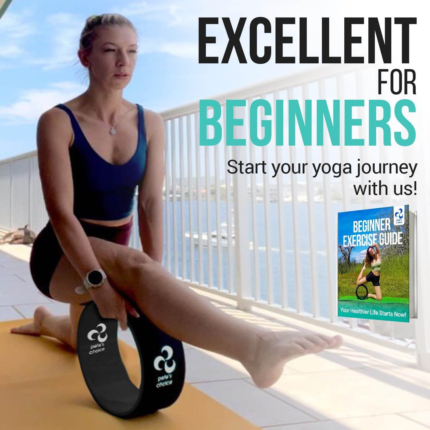 Extra Wide Yoga Wheel + Mini Wheel + Yoga Strap - Exercise booklet included. Home Yoga kit for beginners. Improve posture, better mobility. Relieve Back Pain. Extra Large Jumbo Wheel. Baby Wheel - zenfulharmony.com