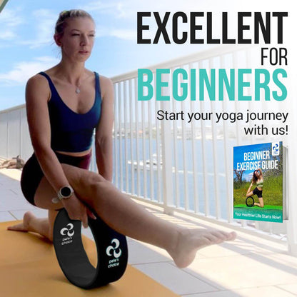 Extra Wide Yoga Wheel + Mini Wheel + Yoga Strap - Exercise booklet included. Home Yoga kit for beginners. Improve posture, better mobility. Relieve Back Pain. Extra Large Jumbo Wheel. Baby Wheel - zenfulharmony.com