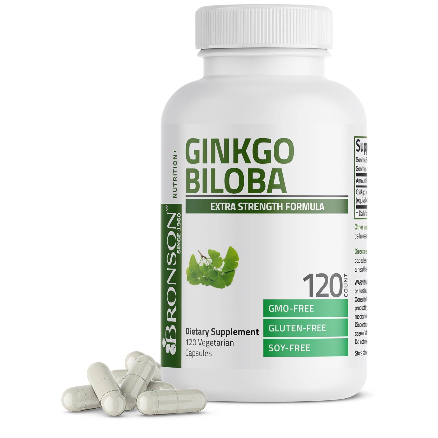 Bronson Ginkgo Biloba Extra Supports Brain Function & Memory Support, 120 Vegetarian Capsules - zenfulharmony.com