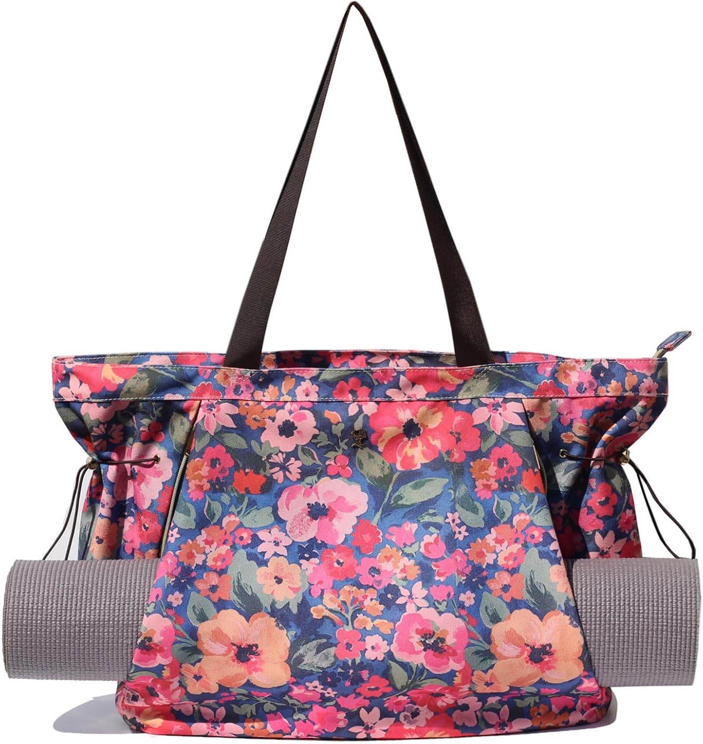 ESVAN Yoga Tote Bag for Women Shoulder Bags Drawstring for Office Workout Travel Carryall Pilates Gym and Beach - zenfulharmony.com