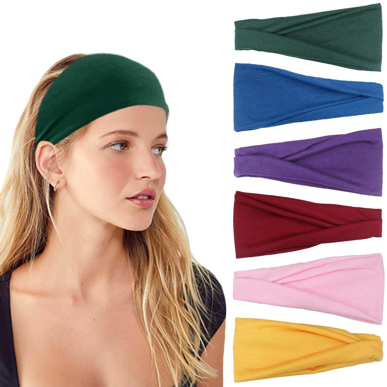 IVARYSS Headbands for Women, Non-Slip, Premium Stretchy Head Bands Hair Accessories,Wear for Yoga, Fashion, Working Out, Travel or Running, 6 Pack, Neutral - zenfulharmony.com