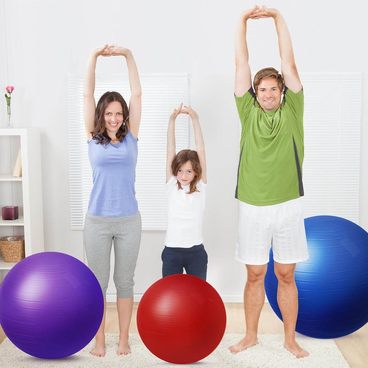 Honoson 3 Pcs Exercise Yoga Ball Large Pregnancy Fitness Ball Chair for Office Home Labor Gym Birth Balance, 55/65/75cm - zenfulharmony.com