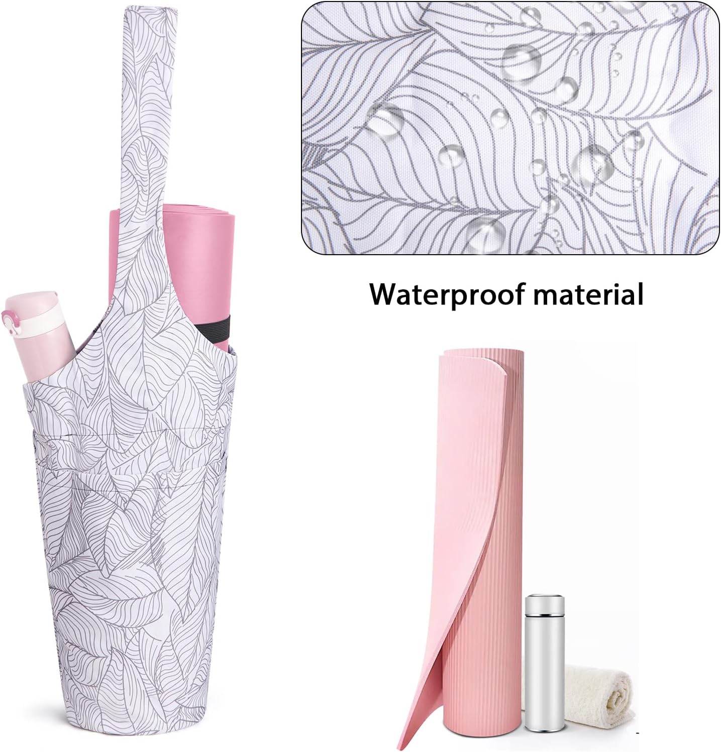 IwIeIaIrI Yoga Mat Bag with Large Size Pocket and Zipper Pocket，Yoga Bag Adjustable Shoulder Strap- Holds More Yoga Accessories - zenfulharmony.com