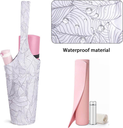 IwIeIaIrI Yoga Mat Bag with Large Size Pocket and Zipper Pocket，Yoga Bag Adjustable Shoulder Strap- Holds More Yoga Accessories - zenfulharmony.com