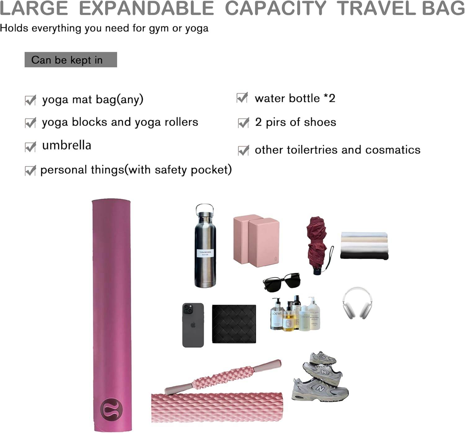 Yoga Mat Bag with Shoes compartment & Wet Compartment & shoulder bag &crossbody yoga bag large yoga bag with Yoga Mat Holder Yoga Bag with Adjustable Mat Strap for Women Men - zenfulharmony.com