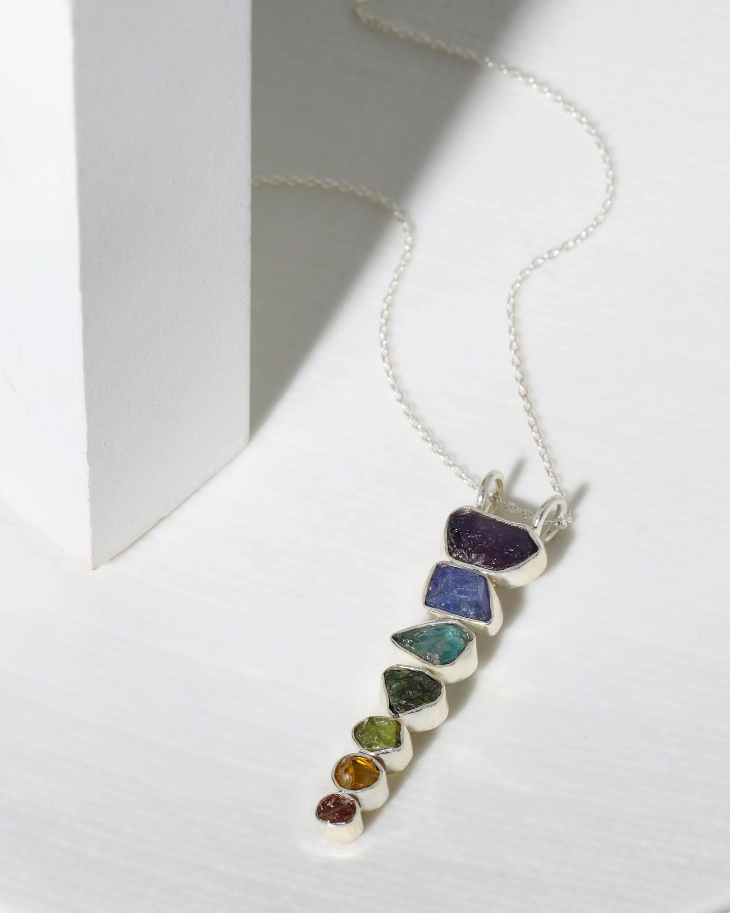YoTreasure Chakra Healing Gemstone Solid 925 Sterling Silver Chain Pendant Necklace Jewelry - zenfulharmony.com