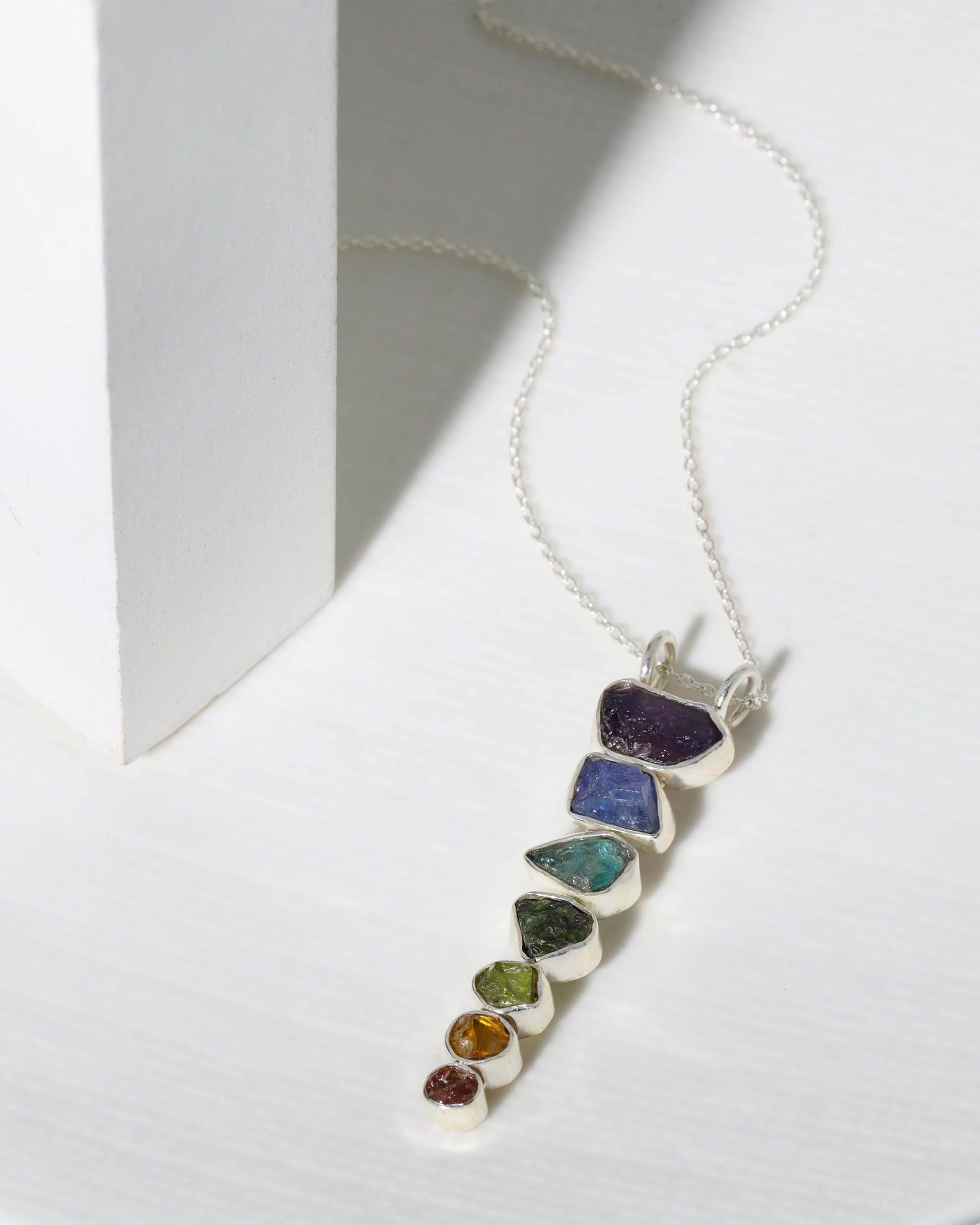 YoTreasure Chakra Healing Gemstone Solid 925 Sterling Silver Chain Pendant Necklace Jewelry - zenfulharmony.com