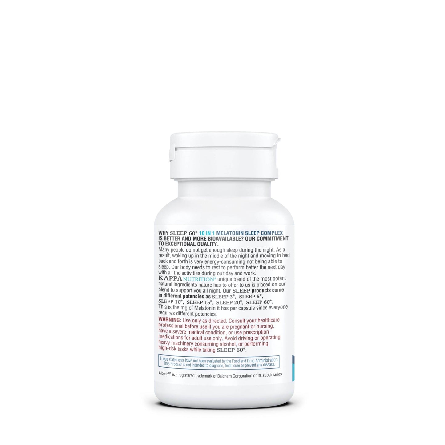 KAPPA NUTRITION Sleep 60, Sleep Aid, 60mg of Melatonin, 60-Day Supply, Non-Habit Forming Vegan Capsules Natural Ingredients for Easier Bedtime, Herbal Supplement, Valerian Root, Chamomile Non-GMO - zenfulharmony.com