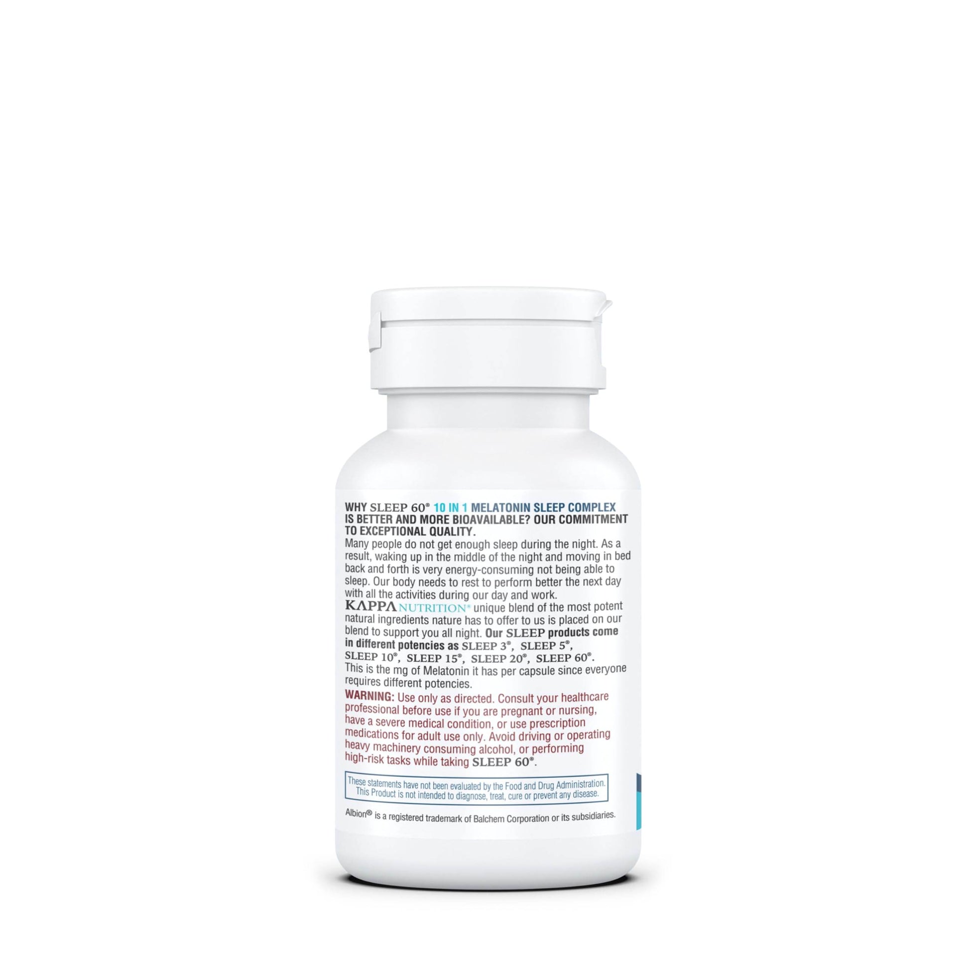 KAPPA NUTRITION Sleep 60, Sleep Aid, 60mg of Melatonin, 60-Day Supply, Non-Habit Forming Vegan Capsules Natural Ingredients for Easier Bedtime, Herbal Supplement, Valerian Root, Chamomile Non-GMO - zenfulharmony.com