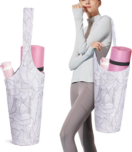 IwIeIaIrI Yoga Mat Bag with Large Size Pocket and Zipper Pocket，Yoga Bag Adjustable Shoulder Strap- Holds More Yoga Accessories - zenfulharmony.com