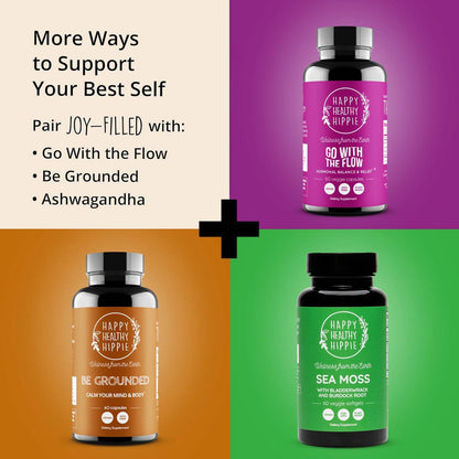 Joy-Filled Mood Support Supplement with St. Johns Wort | Stress Relief Supplement - Helps Calm The Mind & Body | 100% Plant-Based, Ashwagandha, Rhodiola Rosea, Eleuthero | Herbal, 60 ct - zenfulharmony.com