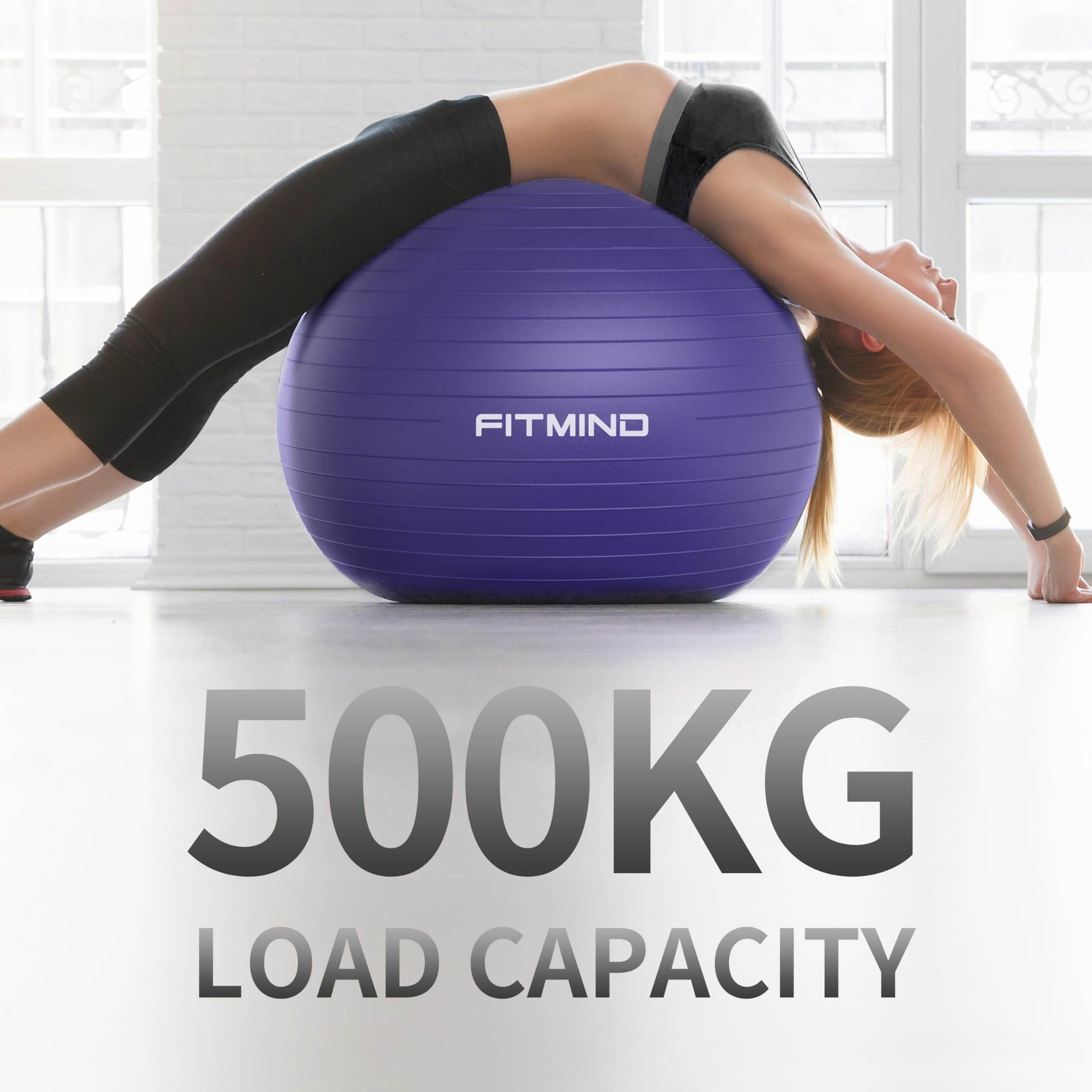 FITMIND Extra Thick Exercise Ball 75cm Yoga Ball for Workout Pregnancy Stability,Anti-Burst and Slip Resistant Swiss Ball with Pump for Yoga, Pilates, Fitness,Birthing,Physical Therapy (Purple 5265C) - zenfulharmony.com