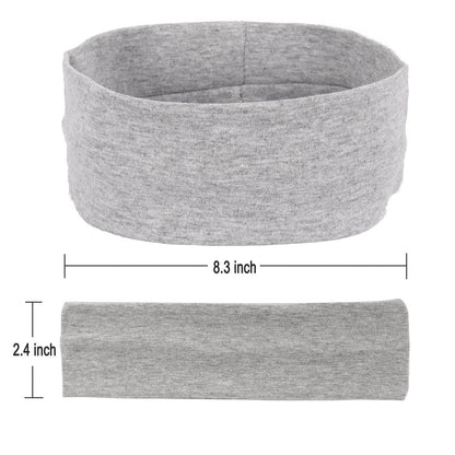 MapofBeauty 3 Pack Yoga Headbands Stretchy Cotton Head Band Hairwarp Sports Running Exercise Gym (Solid Color) - zenfulharmony.com