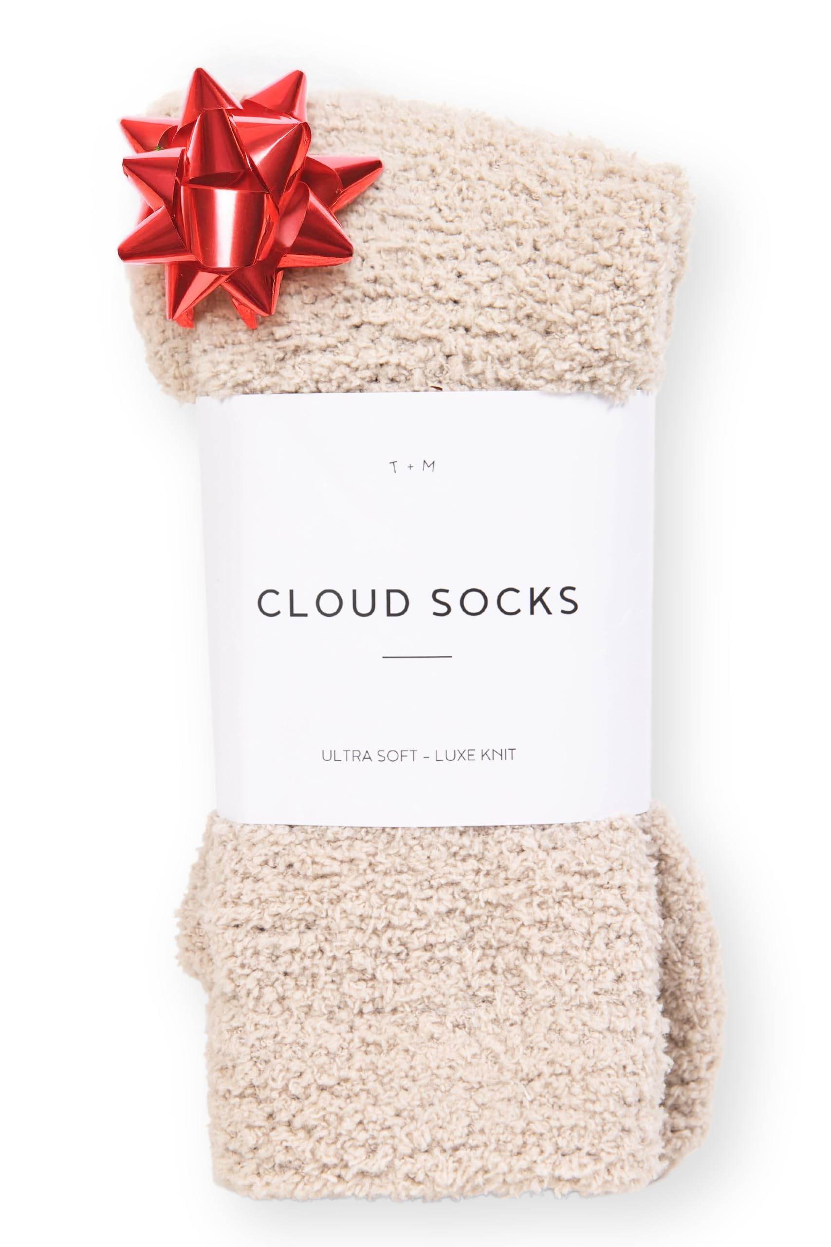 Cozy Sock For Women | Fuzzy Ultra-Luxe Cloud Sock Gifts For Women & Men | Warm & Cozy Fuzzy Unisex Sleep Socks | Super Soft Luxurious Fabric With Bonus Travel Tote, (Stone, 1 Pair) - zenfulharmony.com