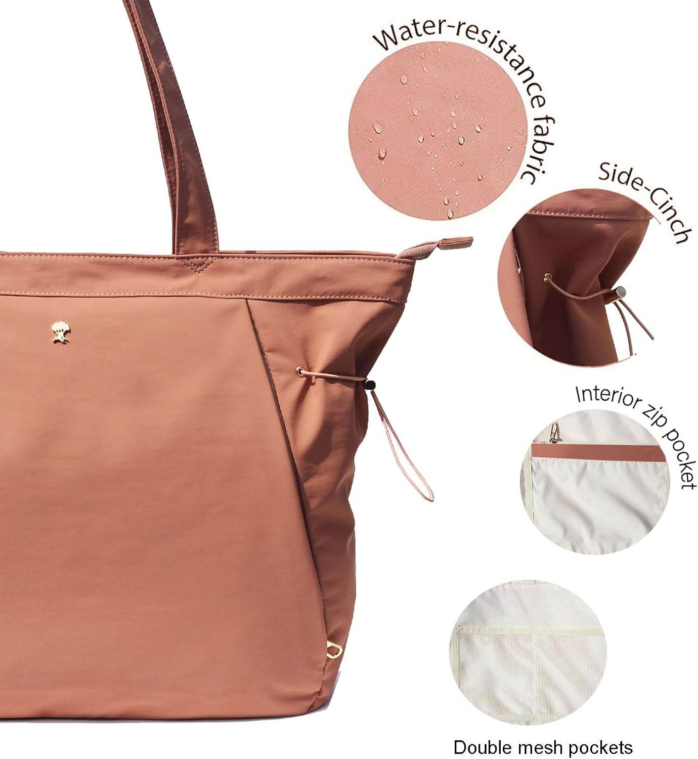 ESVAN Yoga Tote Bag for Women Shoulder Bags Drawstring for Office Workout Travel Carryall Pilates Gym and Beach - zenfulharmony.com