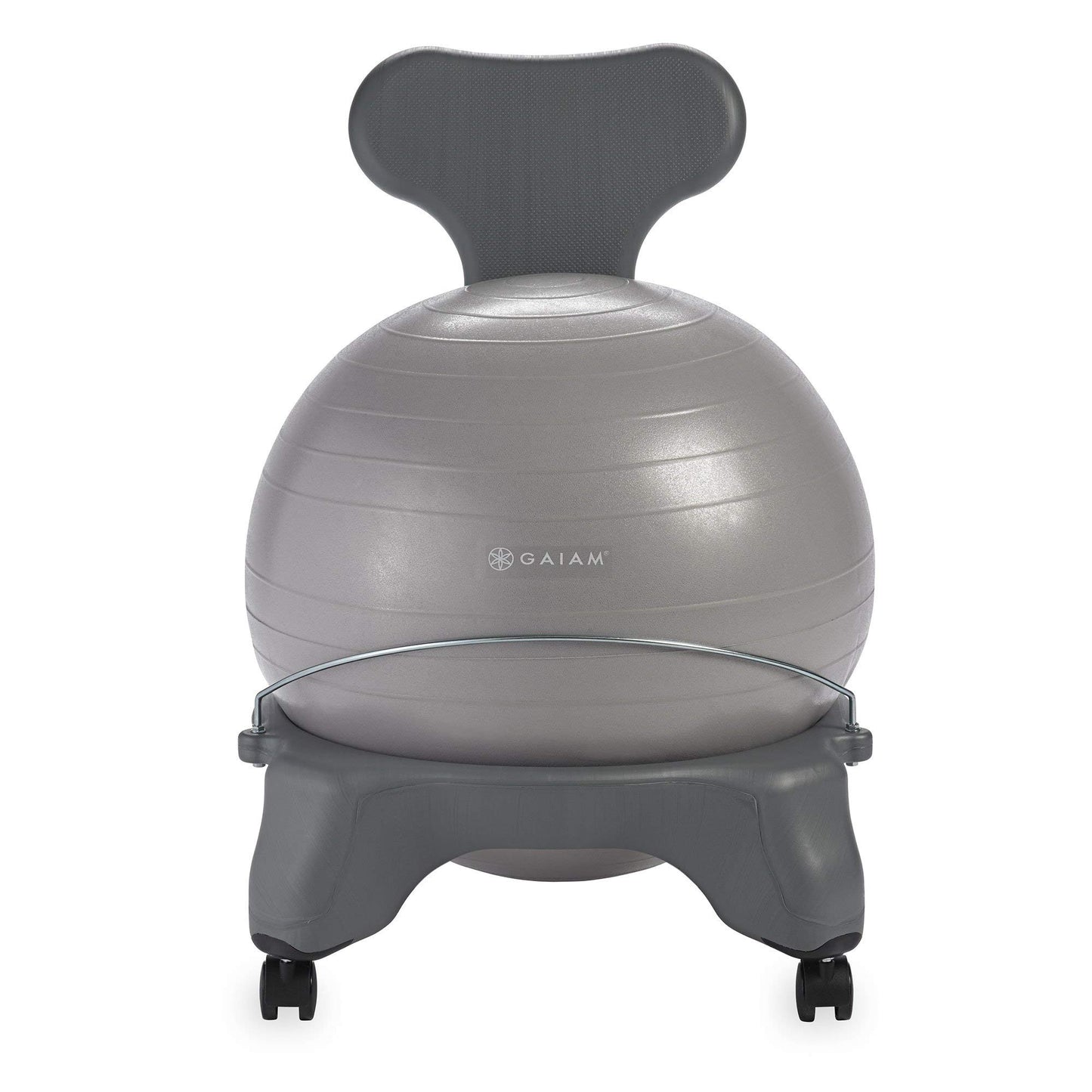 Gaiam Classic Balance Ball Chair – Exercise Stability Yoga Ball Premium Ergonomic Chair for Home and Office, Cool Grey, 24-25" Sitting Height - zenfulharmony.com