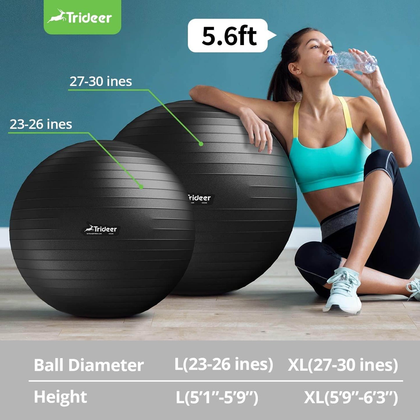 Trideer Ball Chair Yoga Ball Chair Exercise Ball Chair with Base & Bands for Home Gym Workout Ball for Abs, Stability Ball & Balance Ball Seat to Relieve Back Pain (XL(27-30ines/68-75cm), Black) - zenfulharmony.com