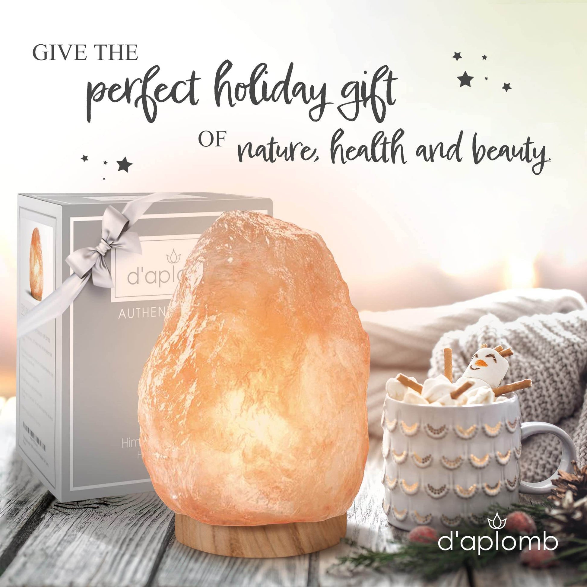 d'aplomb 100% Authentic Natural Himalayan Salt Lamp; Large Hand Carved Natural Chunk Pink Crystal Rock Salt from Himalayan Mountains; Dimmer Cord; 12 lbs - zenfulharmony.com