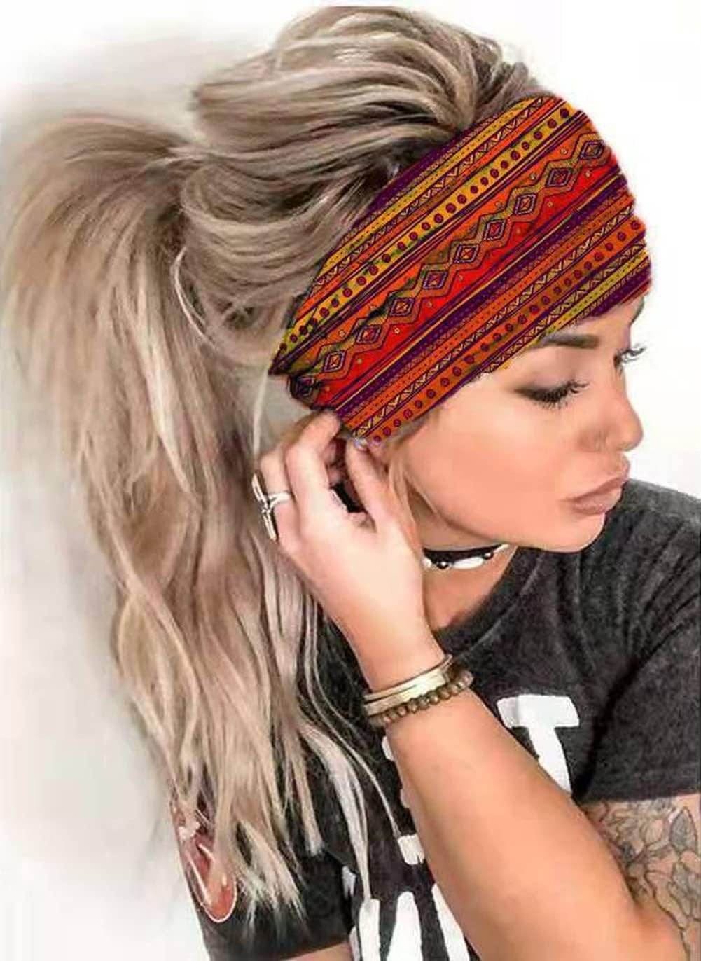 K-Elewon 3 Pack Women Wide Elastic Head Wrap Headband Sports yoga Hair Band - zenfulharmony.com