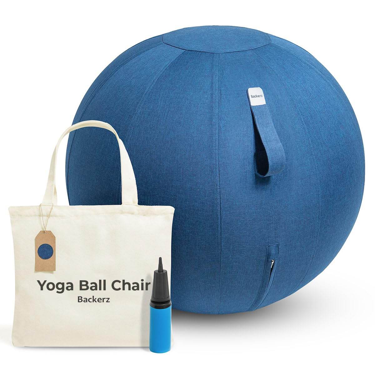 Backerz Balance Ball Chair for Office & Home - Ergonomic Exercise Ball for Posture & Back Pain Relief, Yoga Ball Chair - Sitting Ball with Washable Linen Cover - zenfulharmony.com