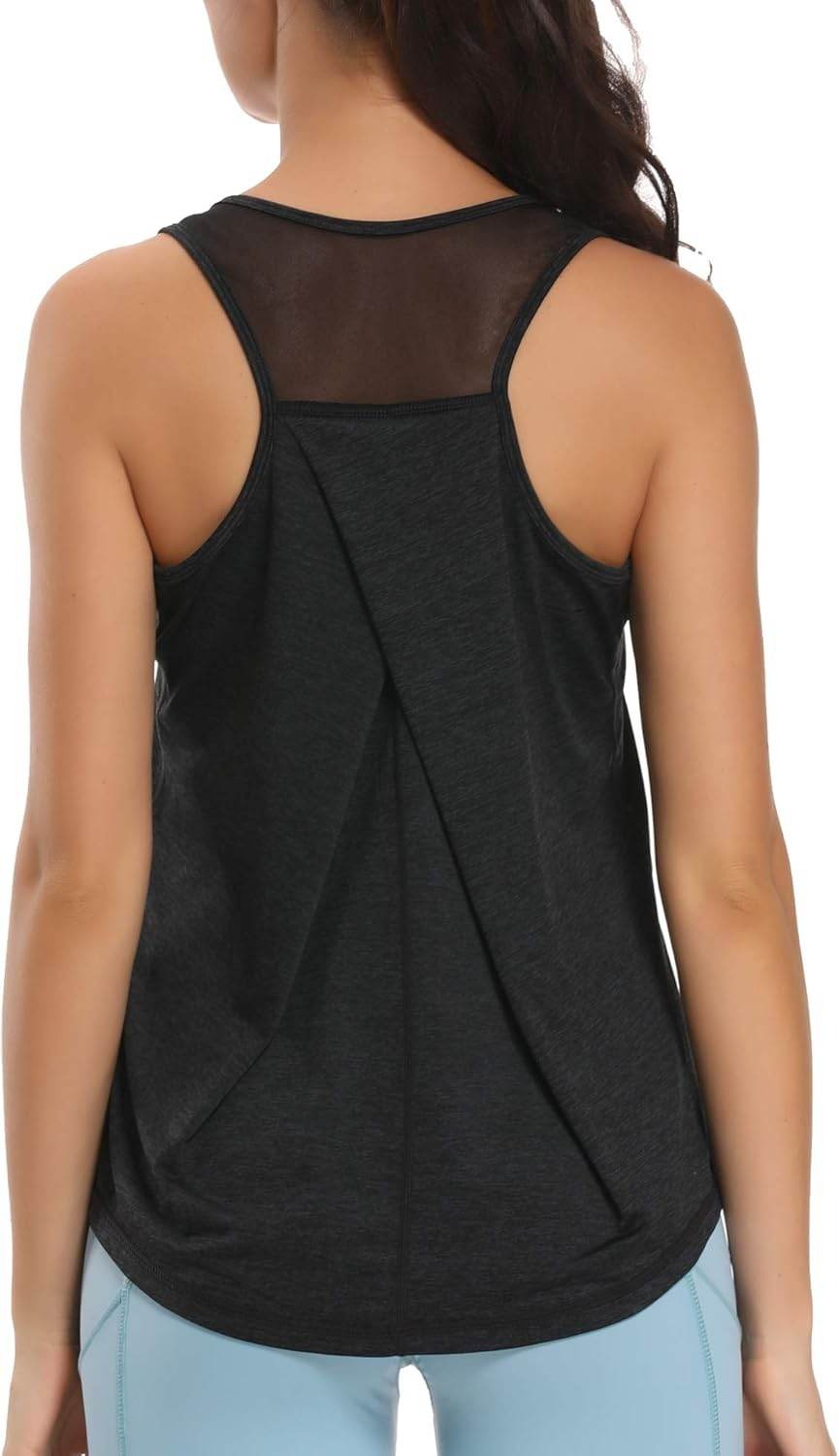 Aeuui Womens Workout Tops for Women Racerback Tank Tops Mesh Yoga Shirts Athletic Running Tank Tops Sleeveless Gym Clothes - zenfulharmony.com