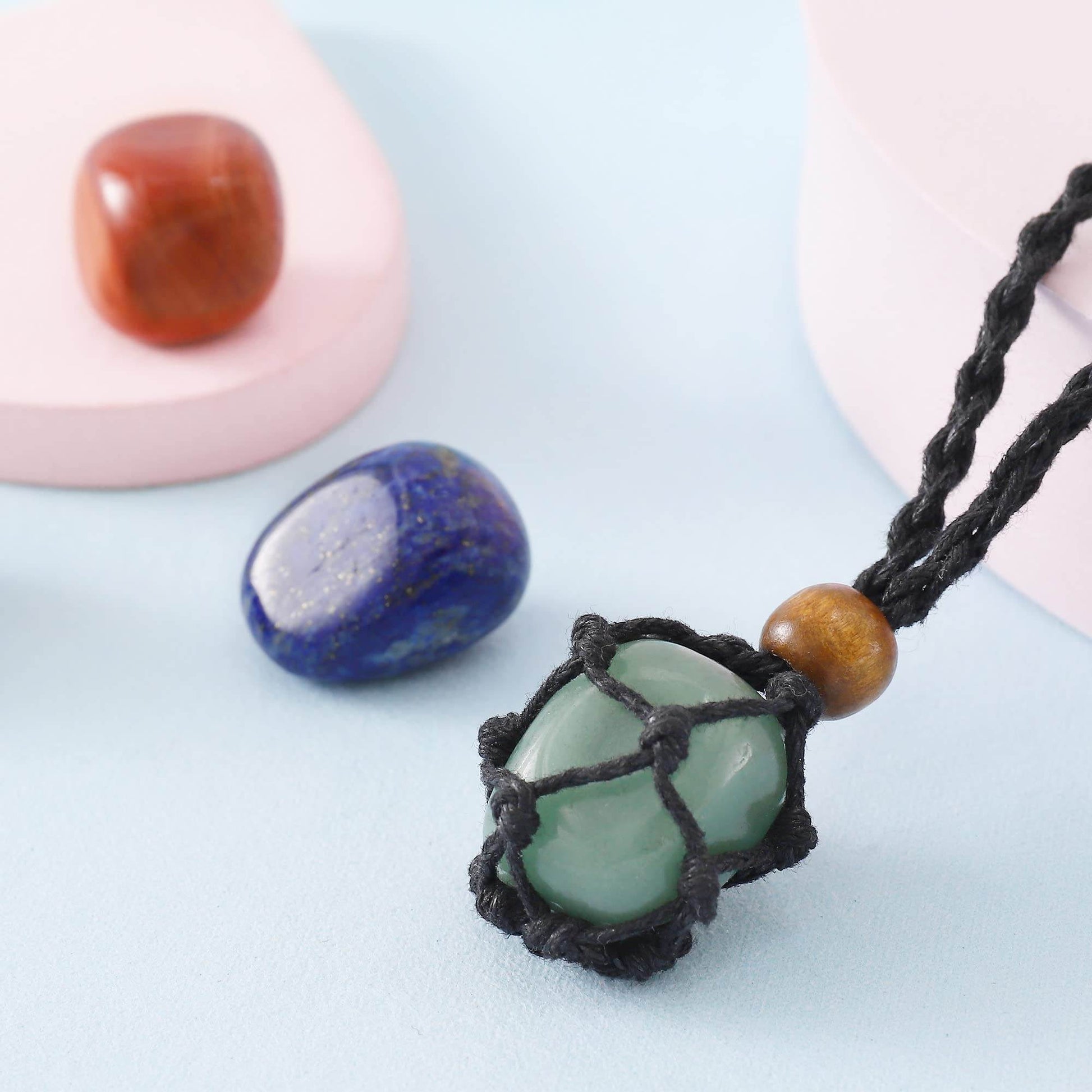7 Chakra Healing Crystal Necklace Set - Boho Handmade Cord Cage and Hippie Energy Pendant Holder Real Crystal and Healing Stone Jewelry Spiritual Gift for Women Teen Christmas Gifts - zenfulharmony.com