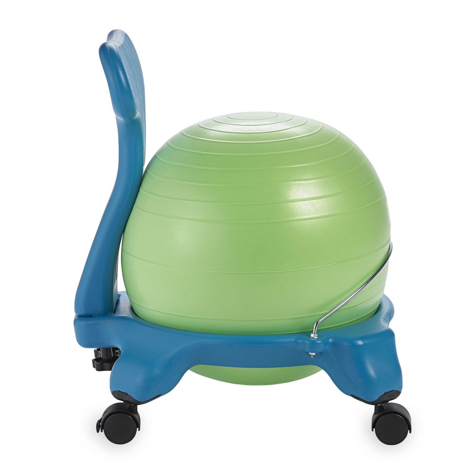 Gaiam Kids Balance Ball Chair - Classic Children's Stability Ball Chair, Alternative School Classroom Flexible Desk Seating for Active Students with Satisfaction Guarantee, Blue/Green - zenfulharmony.com