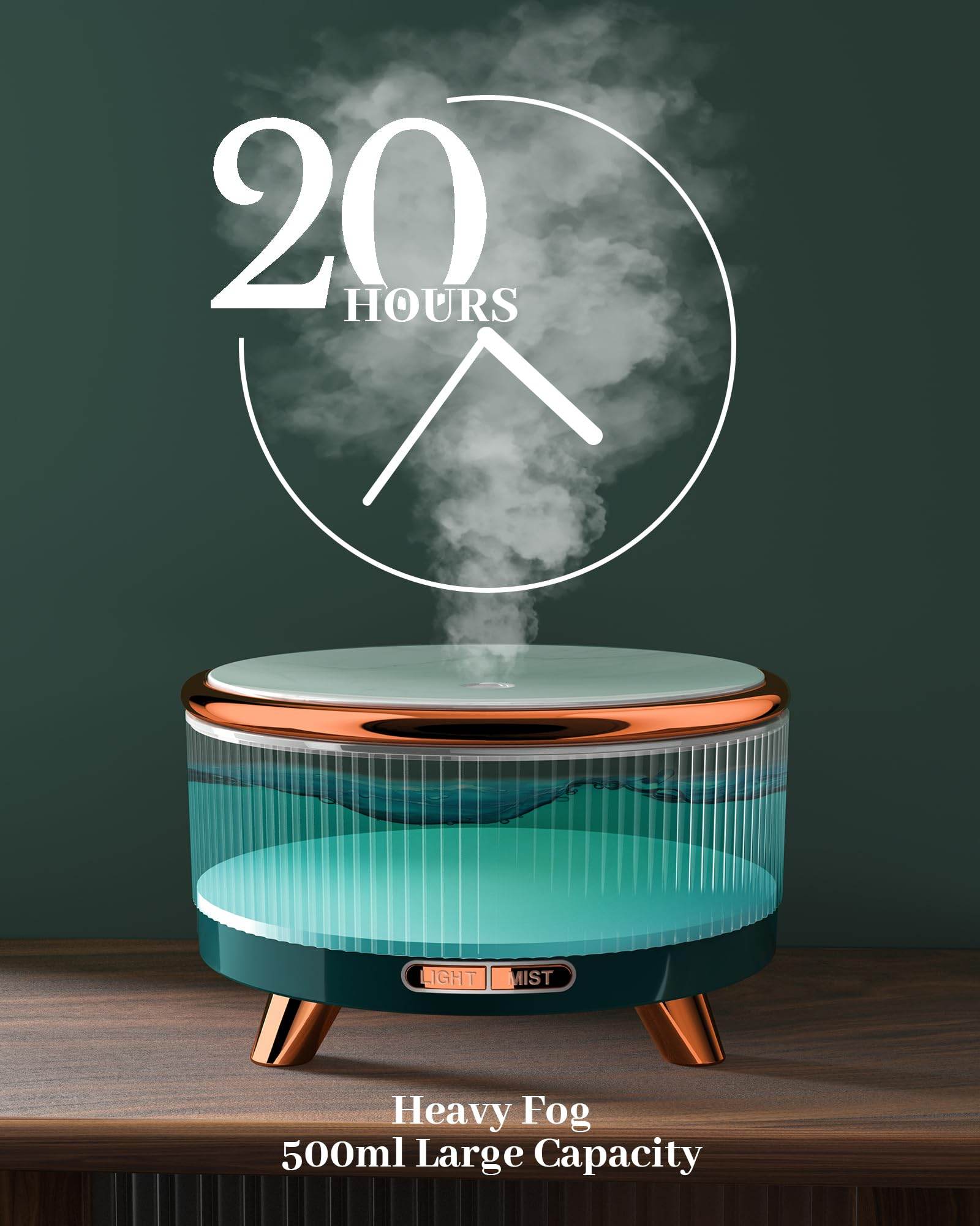 Essential Oil Diffuser for Home, Diffusers for Essential Oils Large Room, 500ml Aromatherapy Diffuser, 7 Colors Changed - zenfulharmony.com