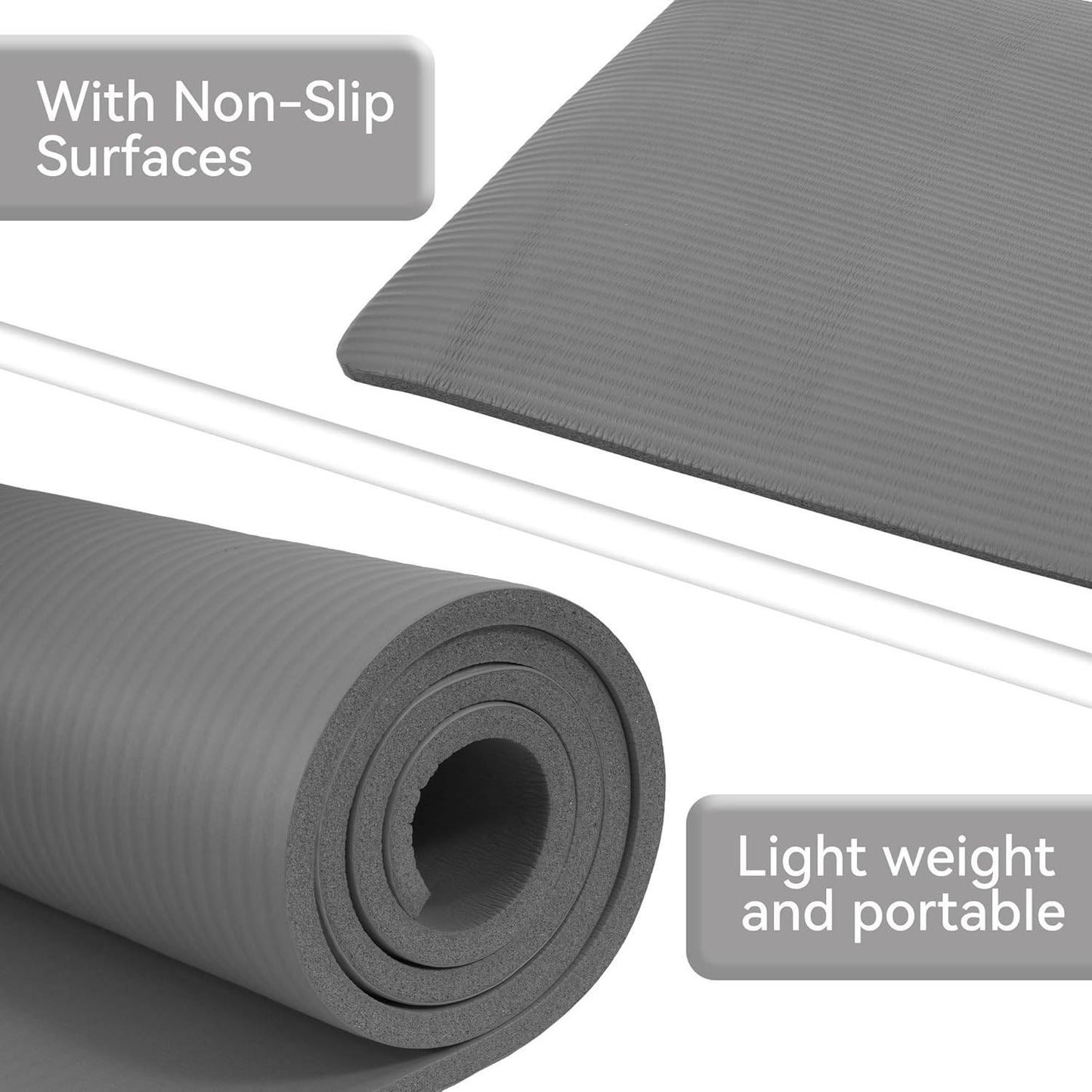 Yoga Mat, 1/2-Inch Extra Thick High Density Exercise Mat, Anti-Tear Exercise Yoga Mat with Carrying Strap, Suitable for Various Yoga Exercises - zenfulharmony.com