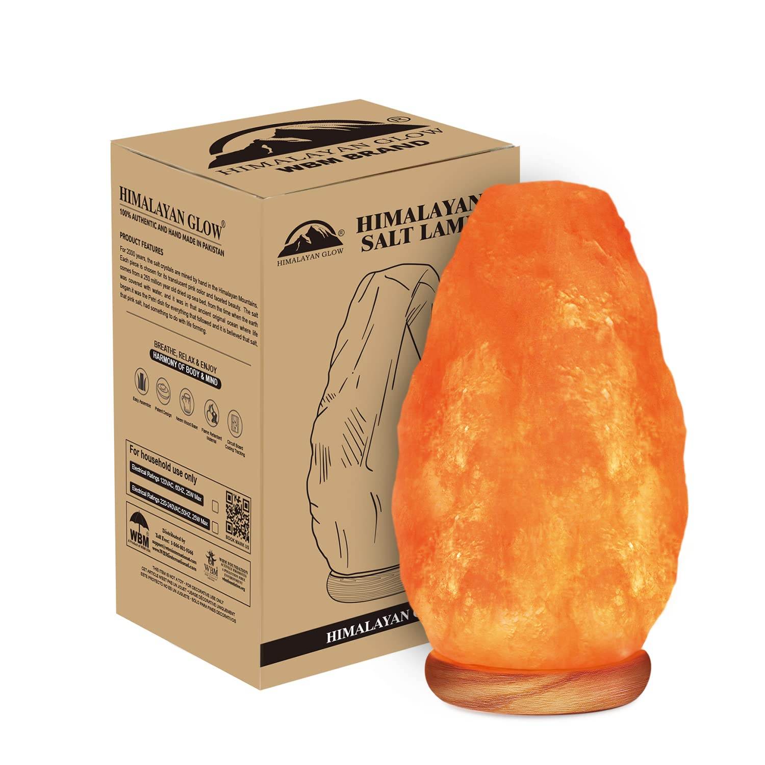 Himalayan Glow Salt Lamp with Dimmer Switch 5-7 lbs - zenfulharmony.com