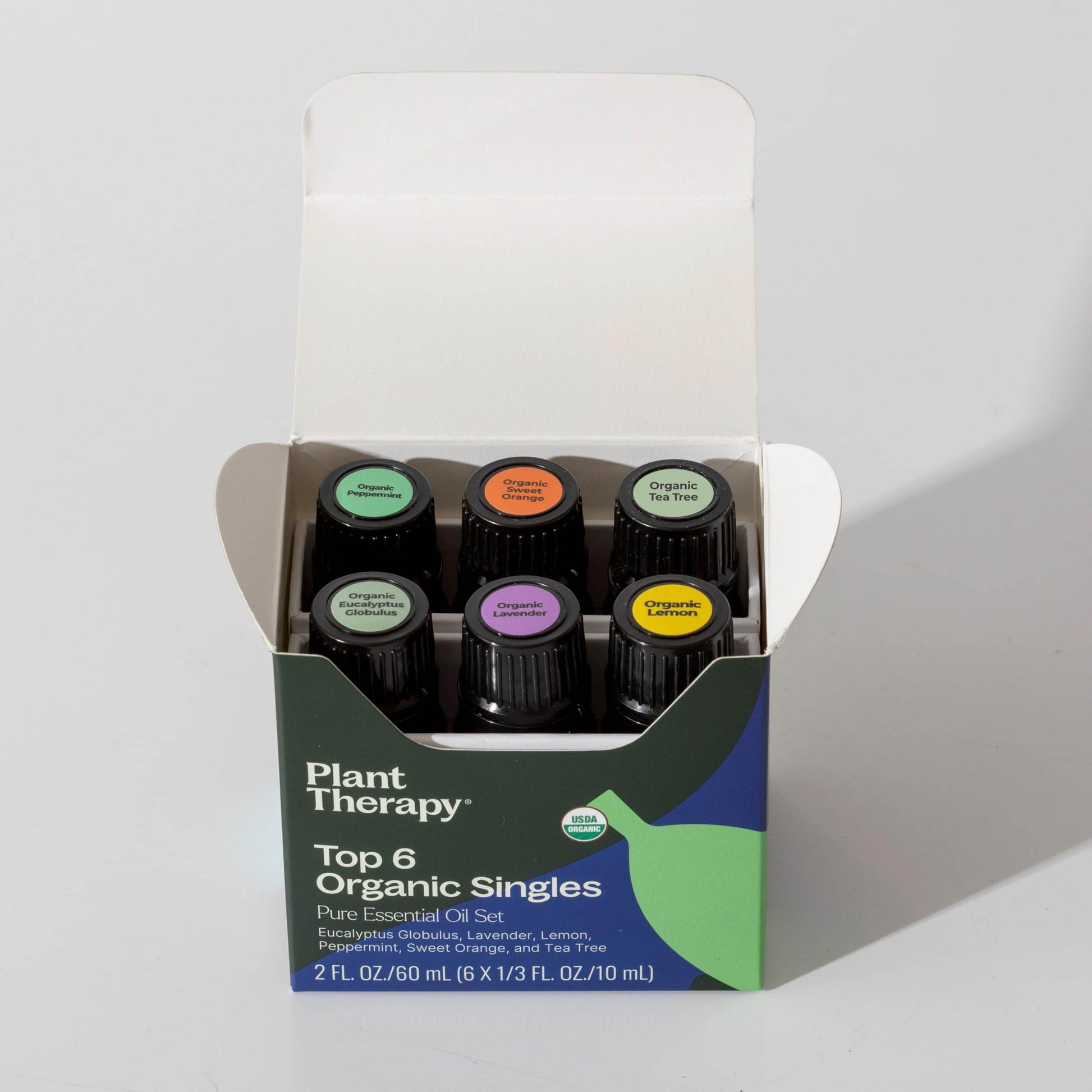 Plant Therapy Top 6 USDA Organic Essential Oil Set - Lavender, Peppermint, Eucalyptus, Lemon, Tea Tree 100% Pure, Natural Aromatherapy, for Diffusion & Topical Use, Therapeutic Grade 10 mL (1/3 oz) - zenfulharmony.com