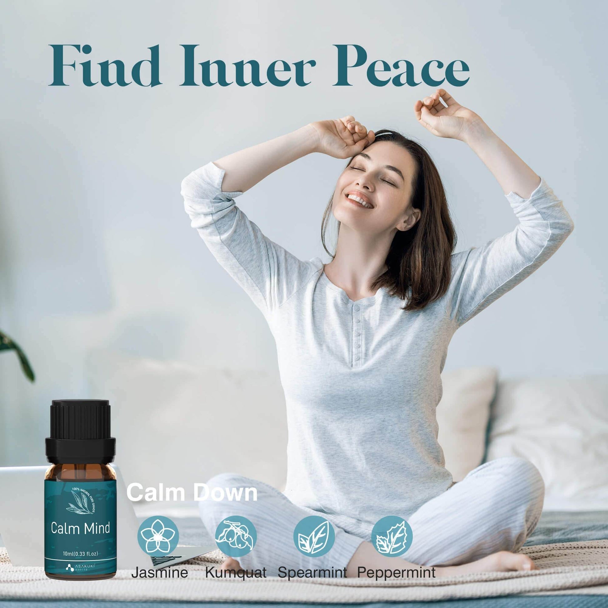 ASAKUKI Essential Oil Blends, Essential Oils Set for Diffusers for Home, Well-Being Kit- Calming, Dreams, Breathe, Relaxing, Mood, Fresh Air Aromatherapy Oils for Humidifiers, Massage, 6x10ml - zenfulharmony.com