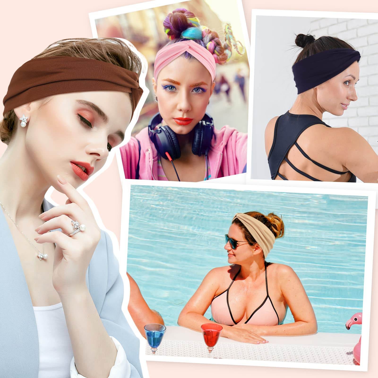 Panleding 12 Pcs Stretchy Headbands for Women, Absorbed Sport Headband Soft Twist Knotted Headbands for Daily Life Yoga Workout - zenfulharmony.com