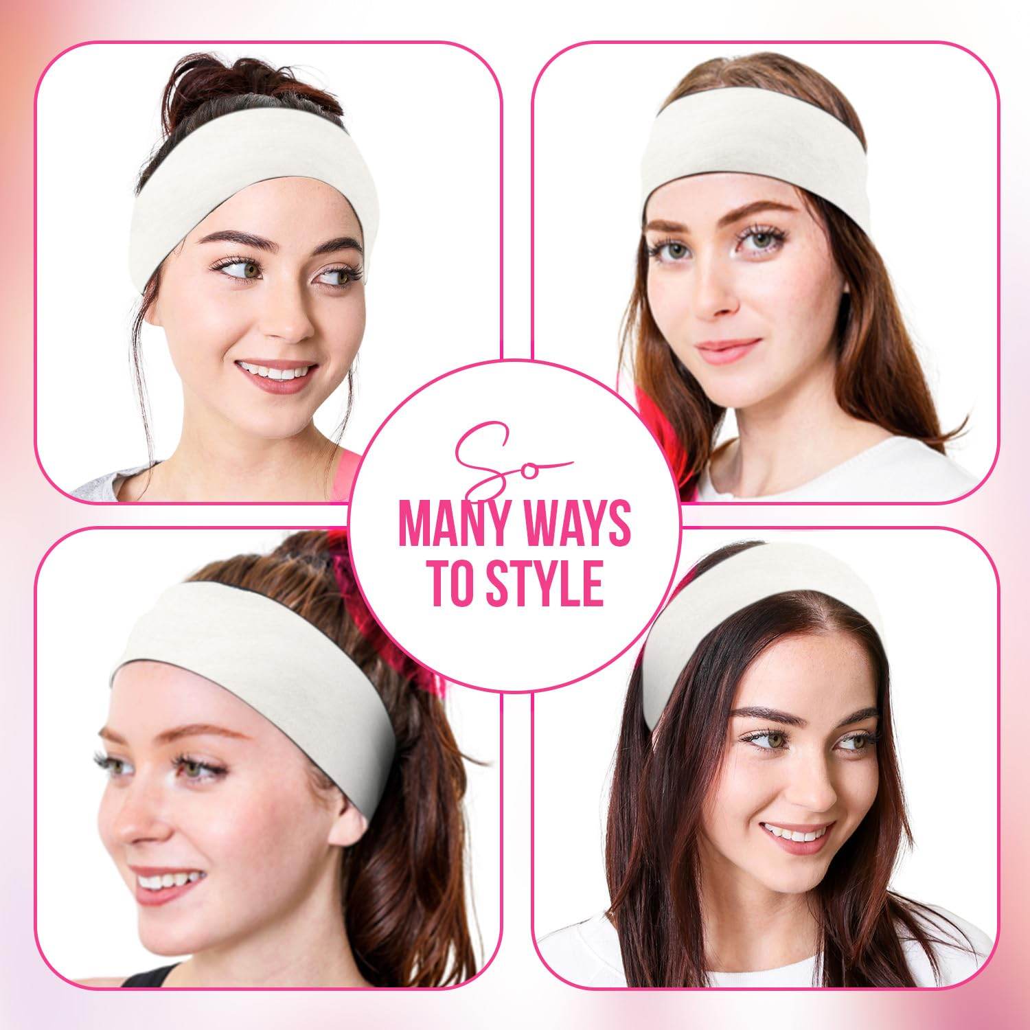 Styla Hair Headbands for Women Stretch Fashion Headbands 10 Pack Non-Slip Head Wraps Great for Spa, Sports, Yoga, Pilates, Running, Gym Headband, Workouts (Variety) - zenfulharmony.com