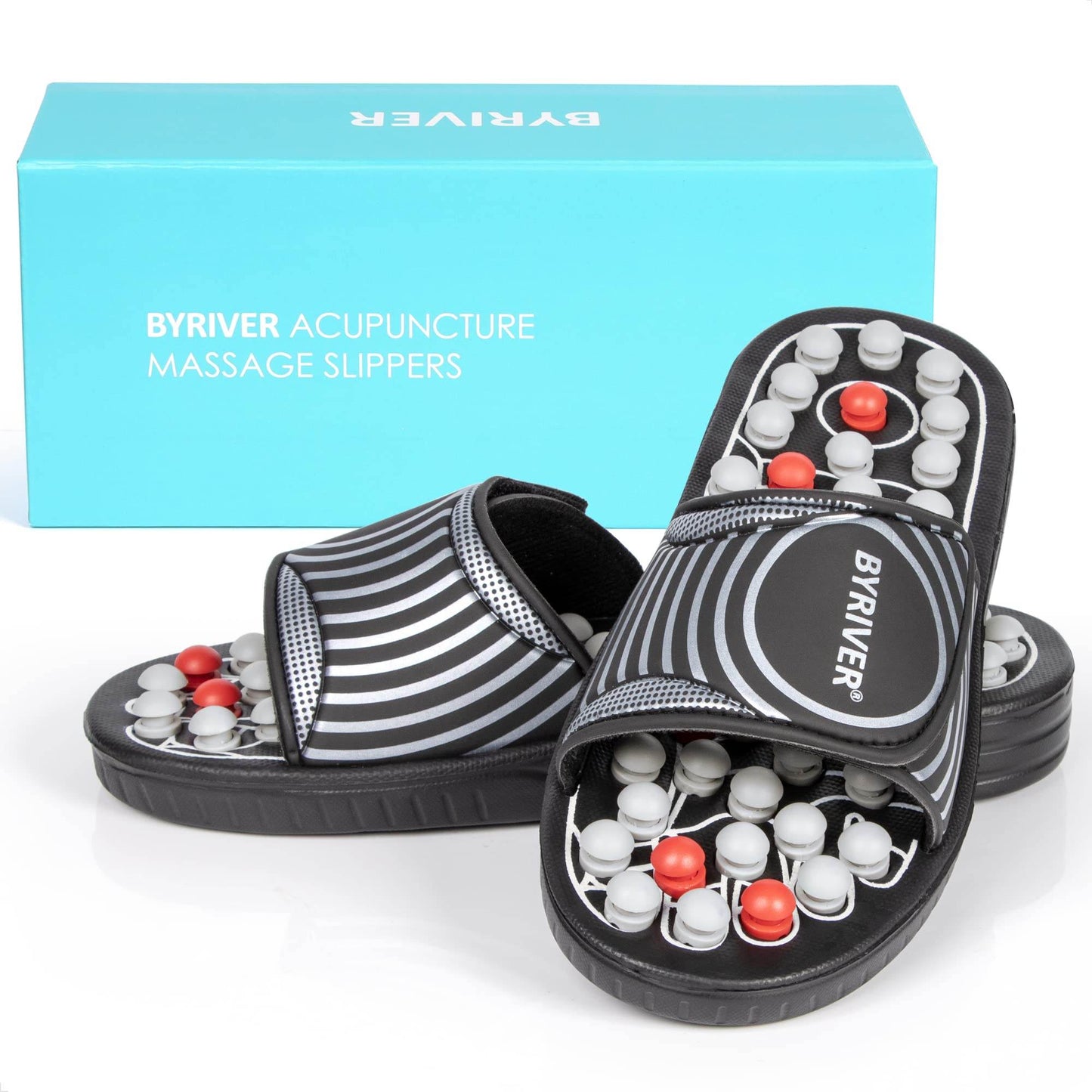 BYRIVER Acupressure Foot Massager Acupoint Stimulation Massage Slippers Shoes Reflexology Sandals Gift for Men Women, Reduce Feet Tension Promote Circulation, Father's Mother's Day Gift(02S) - zenfulharmony.com