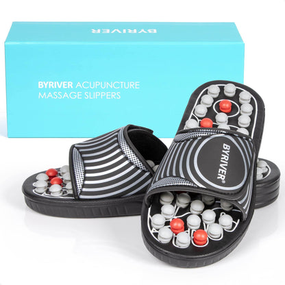 BYRIVER Acupressure Foot Massager Acupoint Stimulation Massage Slippers Shoes Reflexology Sandals Gift for Men Women, Reduce Feet Tension Promote Circulation, Father's Mother's Day Gift(02S) - zenfulharmony.com