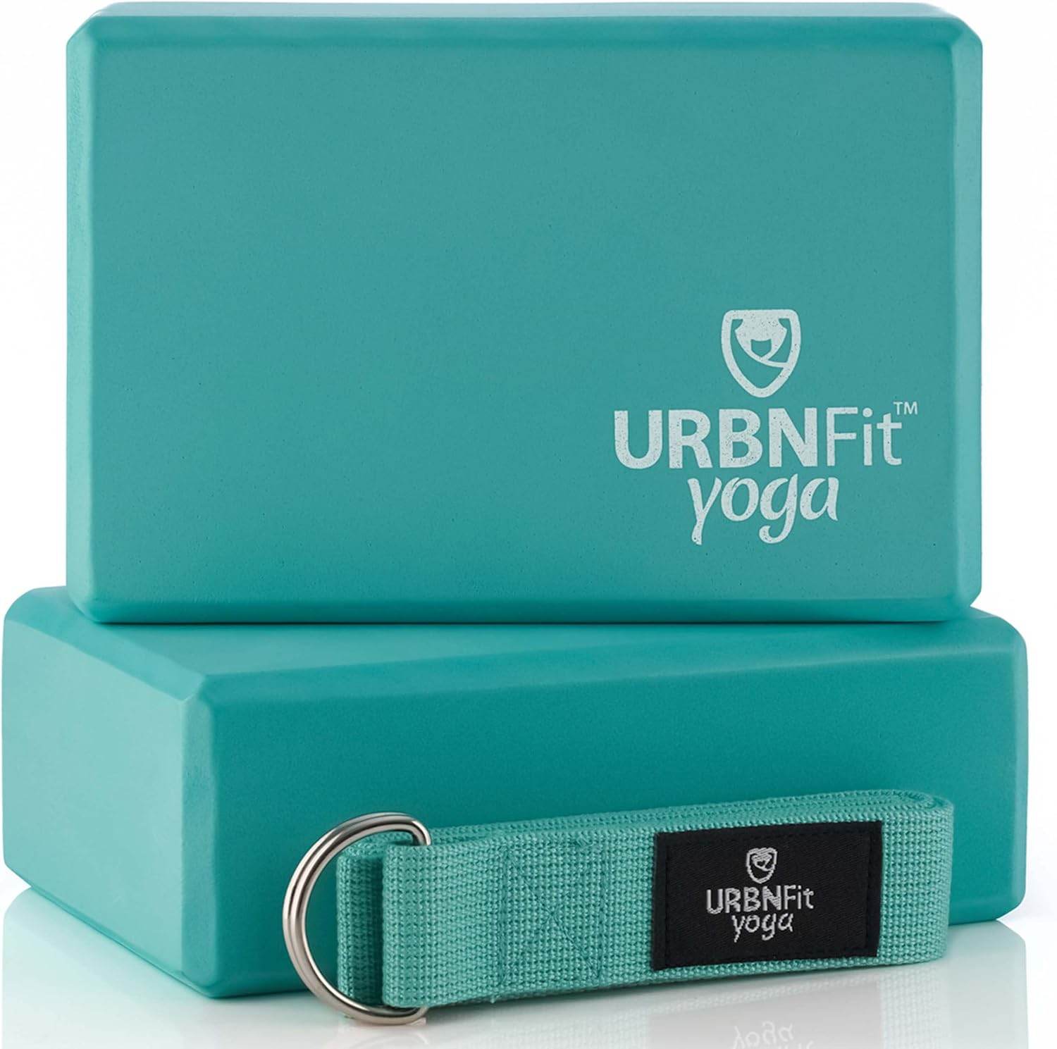 URBNFit Yoga Blocks 2 Pack - Sturdy Foam Yoga Block Set with Strap for Exercise, Pilates Workout, Stretching, Meditation, Stability - High Density Non Slip Brick, Fitness Accessories - zenfulharmony.com